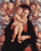 Andrea Mantegna Maria mit Kind und Engeln oil on canvas